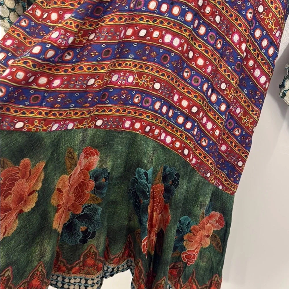 FARM Rio Red and Blue Bell Sleeve Sundress - Picture 4 of 10